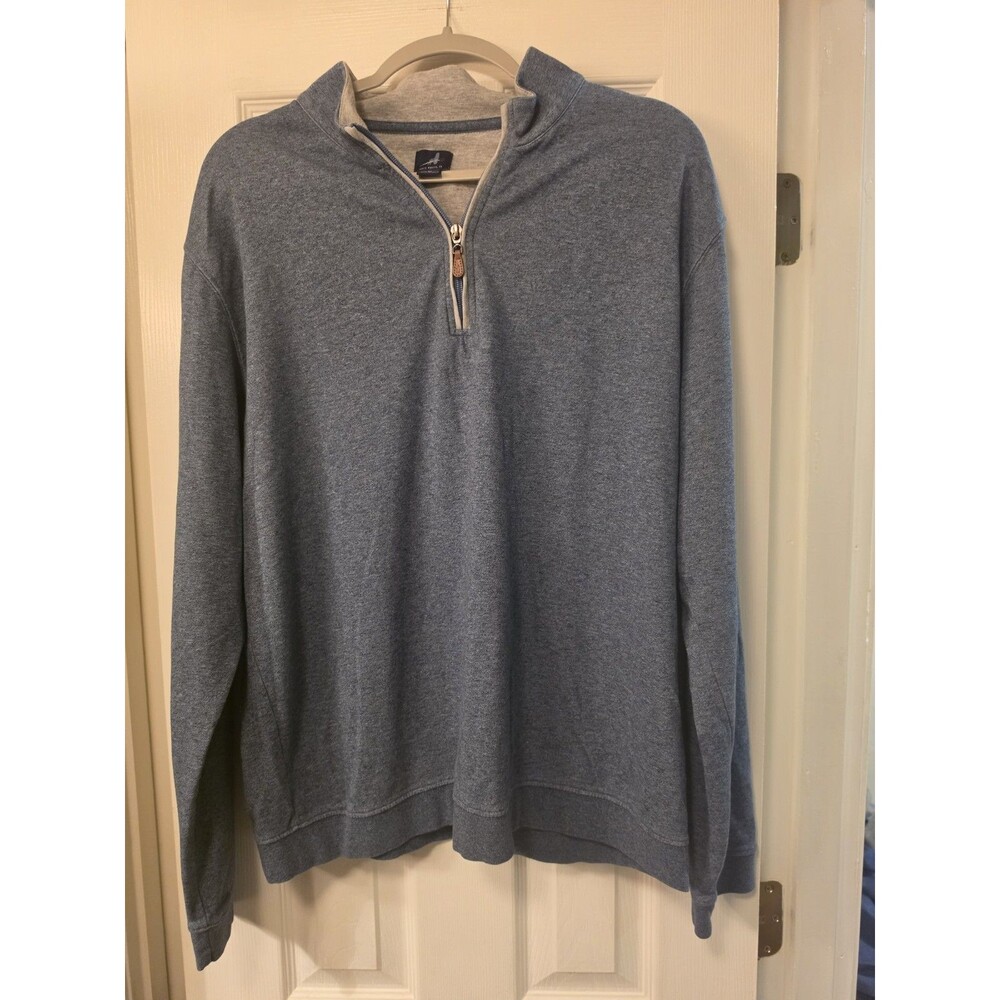 Johnnie-O Sully 1/4 Zip Pullover Mens XL Blue Heather Buick Golf Sweater Logo